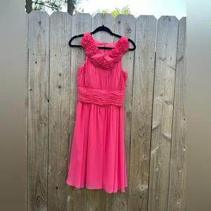 JS Boutique Barbie pink formal dress ruffle size 4 rhinestone‎ prom dance thumbnail 5