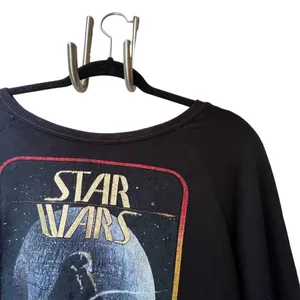 Vintage 80s Black Lucas film Star Wars darth vader crew neck oversize sweater S thumbnail 6