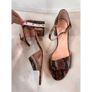 AGL Snake Embossed Brown Strappy Block Heel Sandals EU 39.5 thumbnail 7