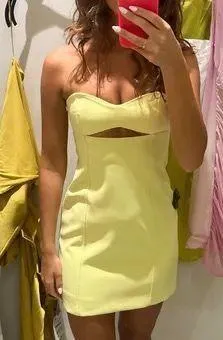 Zara Bodycon Strapless Mini Lemon Party Coctail Shower Bridal 🍋Dress thumbnail 11