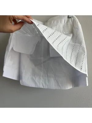 Thakoon Eyelet Combo Mini Skirt Size 8 White NWT thumbnail 6
