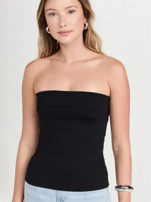 NEW NWT SZ XS white Susana Monaco Fold Over Tube Top Fold Over Tube Top thumbnail 3