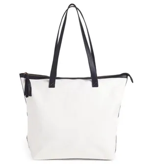 NEW Walter Baker Carly White and Black Canvas Daytripper Bag, New, MSRP $198 thumbnail 2