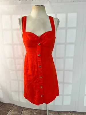 Maeve Anthropologie nwt Tangerine twist front mono dress size XS thumbnail 4