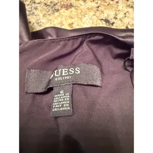 GUESS Lace-Trim Slip Dress Black Satin Midi Y2K Minimalist Wedding Guest‎ thumbnail 6