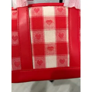 Stoney Clover Lane Red Heart Check Mini Tote New with tags thumbnail 3