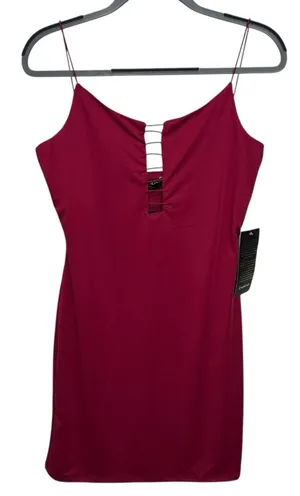 Bebe‎ XL Spaghetti Strap Beautiful Red Bodycon Bandage Dress NWT thumbnail 1