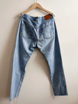 Levi's Premium 501 Taper Distressed Jeans Light Wash W28 L28 straight leg thumbnail 3