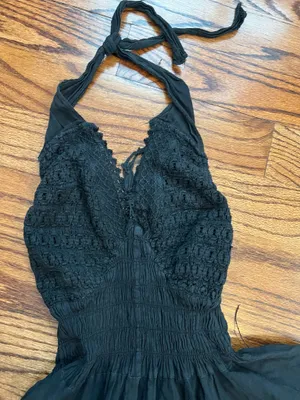 Black halter dress thumbnail 3