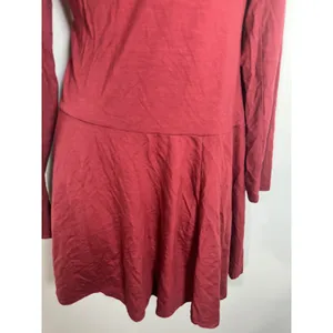 Reformation Coen Dress Burgundy Square Neck Long Sleeve Mini XL thumbnail 4