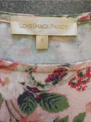 LoveShackFancy Dalary Veiled Kiss Mini Dress Floral Ruched Puff Sleeve Small thumbnail 11