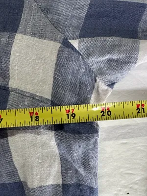 L.L. Bean Gingham V-Neck Tunic 100% linen casual lightweight summer fall M thumbnail 10