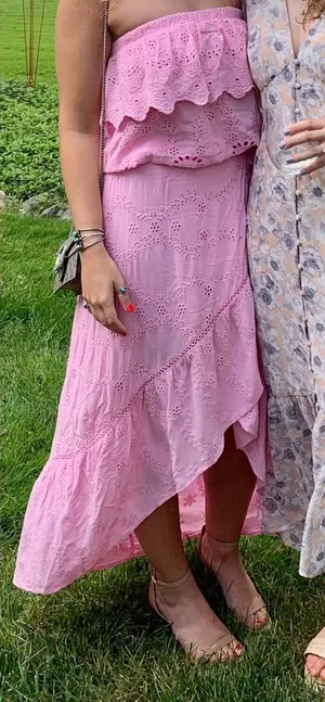 Young Fabulous & Broke Pink Eyelet High-Low Dress thumbnail 2