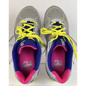 FILA Cool Max Womens Sneaker Size 7.5 - 8 Narrow Silver/Neon RUNS SMALL 5SR20900 thumbnail 3