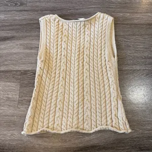 Industry Tan Cable-Knit Button Front Crop Tank Top thumbnail 5