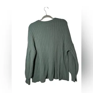 Aerie Ribbed Knit Crewneck Sweater Women’s XS Green Pullover Long Sleeve Cozy‎ thumbnail 5