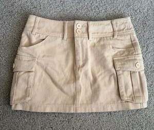 Edikted Katya low-rise cargo cotton festival trendy concert skirt size small 28 thumbnail 1
