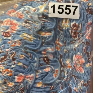 Free People Intimately Blue Floral Smocked‎ Crop Top Size Medium thumbnail 7