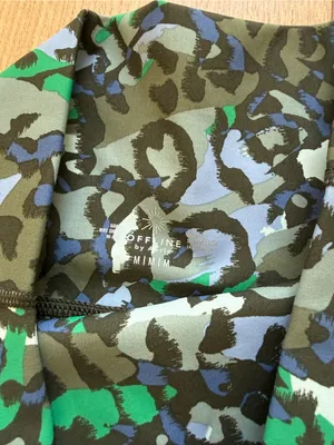 Aerie Offline high-rise biker shorts in a blue and green leopard print size m thumbnail 3
