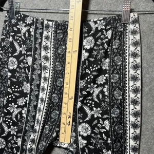 Maternity Vibes Floral Flare Leggings Black White Boho Bell Bottom Size S thumbnail 5
