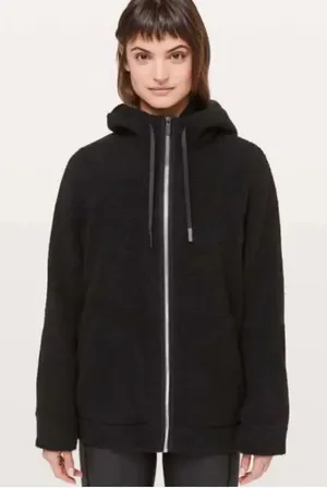 ✨Lululemon So Sherpa Hooded Black Sz Medium Jacket✨ thumbnail 1
