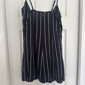 Billabong Black and white striped mini button-up dress with adjustable straps #stripedress thumbnail 2
