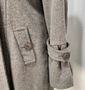 Vintage Via Spiga Gray Double Breasted Wool Pea Coat thumbnail 4