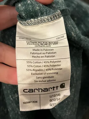 Carhartt Women’s Heavyweight Short Sleeve Pocket Tee in Tidal Snow Size L thumbnail 4