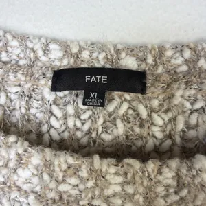 Fate Boucle Crewneck Long Sleeve Pullover Sweater Tan XL cottagecore casual thumbnail 6