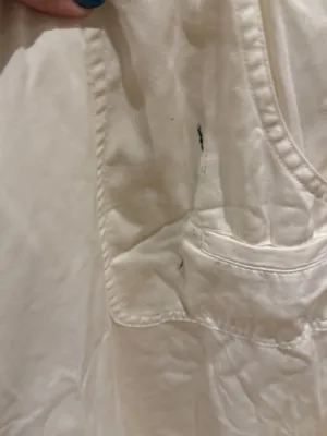 White Wide Leg Linen Blend Pants thumbnail 2