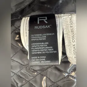 Rudsak Wool Blend Coat Jacket Military Winter Black Size Medium *READ* thumbnail 14