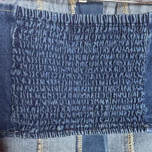 Vintage Lone Star Blue Indigo Wash Denim Smocked Corset Tube Top Size Small thumbnail 6