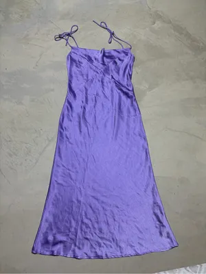 Hello Molly NWT Lavender slip into the night Tie-Shoulder Midi Dress 6 thumbnail 2