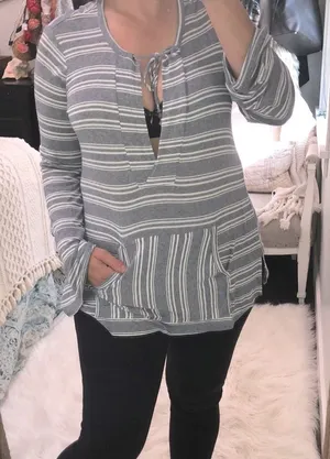 Splendid medium striped long sleeve top thumbnail 1