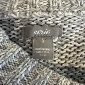 Women’s Aerie American Eagle gray marled raglan pullover sweater size large thumbnail 6