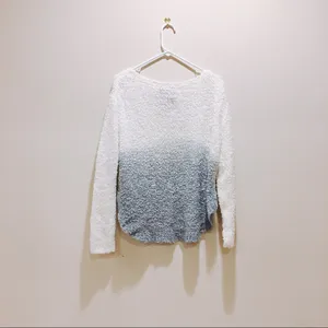 🎈Light ash blue ombré crew neck sweater top White thumbnail 3