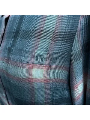TOMMY Hilfiger women button down shirt top blouse plaid Sz M thumbnail 10