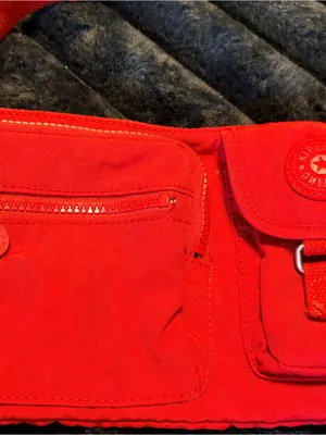 Kipling Bright Red Crossbody Waist Bag with Front Pockets thumbnail 2