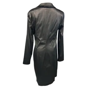 Clover and Sloane NWT Black Satin Tuxedo Blazer Dress Shawl Collar US 10 Gothic thumbnail 6