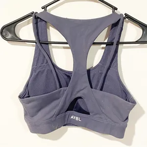 Aybl‎ Size Medium Blue Strappy Racerback Padded Support Sports Bra Athletic thumbnail 3