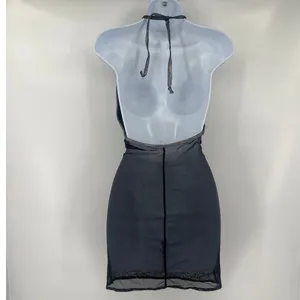 Vtg Y2k Sentimental Sam Hourani Dress OS Indie Metallic Club Street Mesh Rave thumbnail 7
