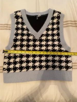 H&M Sweater Vest V-Neck Blue Size L thumbnail 4