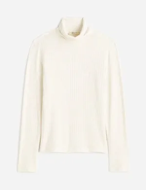 Madewell Off White Ribbed Texture Long Sleeve Turtleneck‎ Top Size Small thumbnail 1