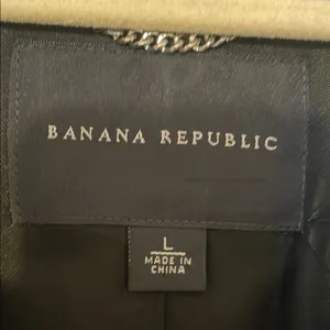 Banana Republic Navy Pea Coat Mid-Length Wool-Style thumbnail 2