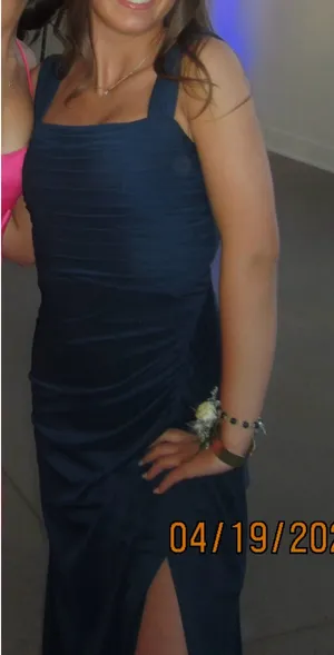 Navy Prom Dress Azazie Blue thumbnail 2