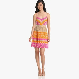 Trina Turk Gypsum Cut-Out Stretch Silk Lined Mini‎ Dress in Cactus Flower Size 6 thumbnail 3