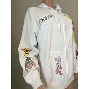 DISNEY Winnie The Pooh Women's Full Zip Sweatshirt Hoodie XL White NWT #33 thumbnail 9