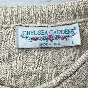 Vintage Chelsea Gardens Textured Knit Horse Shoe Short Sleeve Sweater Large thumbnail 6