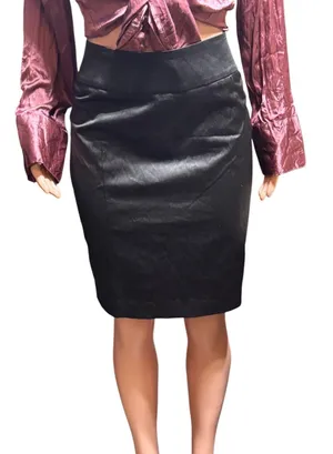 Be yourself High-waisted black pencil satin skirt size 10 thumbnail 1