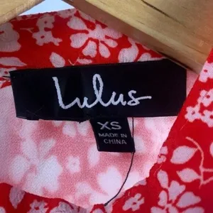 Lulus Lean Close Floral Print Swing Dress in‎ Red Size Extra Small thumbnail 6